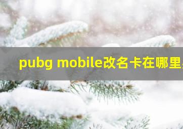 pubg mobile改名卡在哪里买